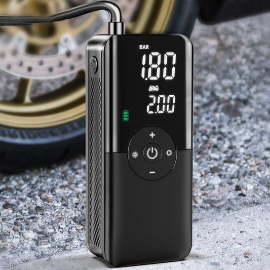 Portable Inflatable Air Pump,Tire Inflator Electric Air Pump, 150 PSI Tyre Pressure Detection with LED Light,Fast Power Bank, Auto Stop Electric Pump for Car, Bike, Ball