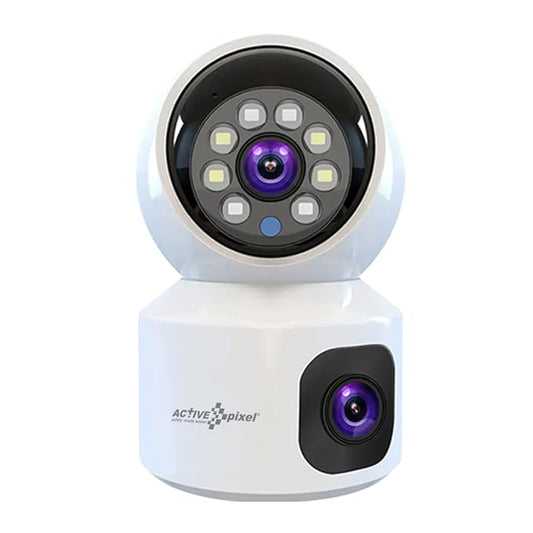 WiFi Wireless Camera Dual-Lens 2K WiFi Security Camera Indoor, 355° Views Pan/Tilt Home CCTV Camera with 2 Way Audio, One-Touch Calling, Smart Person Detection